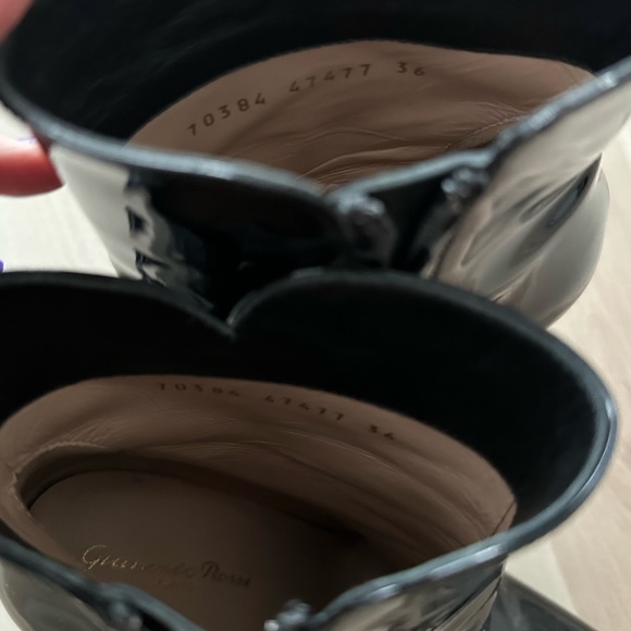 GIANVITO ROSSI BLACK PATENT LEVY ANKLE BOOTS SZ 36 - Picture 7 of 7